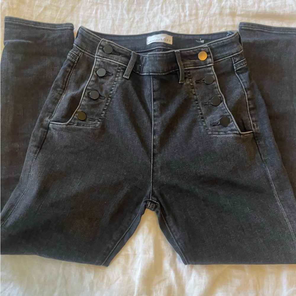LOFT High-Rise Black Sailor Jeans